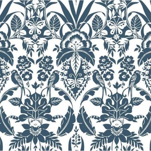 Botanical Damask bleu